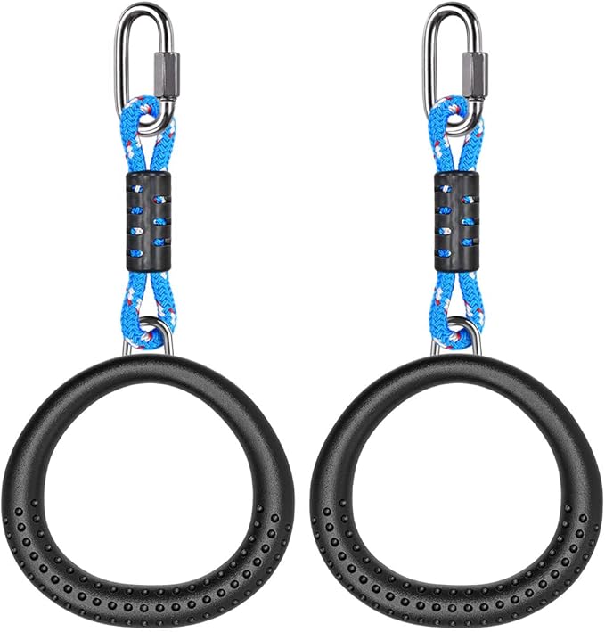 Dolibest 2 Pack of Ninja Gymnastic Rings,Monkey Ring Outdoor Backyard Ninja Accessories Set,Swing Bar Rings Obstacle Course for Training Equipment for Teens,1000LB Capacity