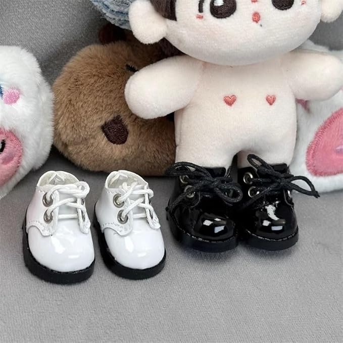 Premium Doll Shoes for Lububu, 15cm 17cm Dolls Accessories, Mini Leather Shoes Fashion Dress Up Doll Shoes Replacement (1, Oxford - Brown)