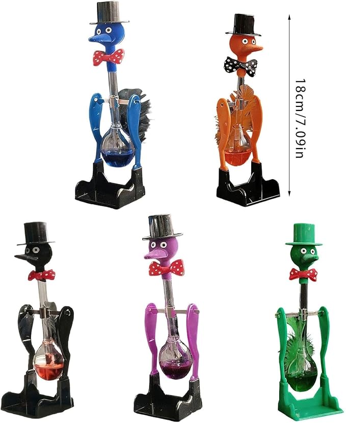 Novelty Drinking Water Bird Toy – Perpetual Motion Bobbing Glass Duck for Home & Office Desk Decor, Educational Science Ornament & Fun Prank Toy