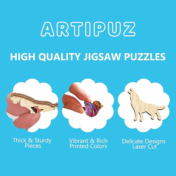 Wooden Puzzles for Adults - The Dragon's Library Wooden Puzzle, Unique Shape Wood Jigsaw Puzzle for Adults, Wood Puzzles Adult, Dragon Gifts for Family, Wall Art Home Decor (100pcs 8.5 * 8.5in S)
