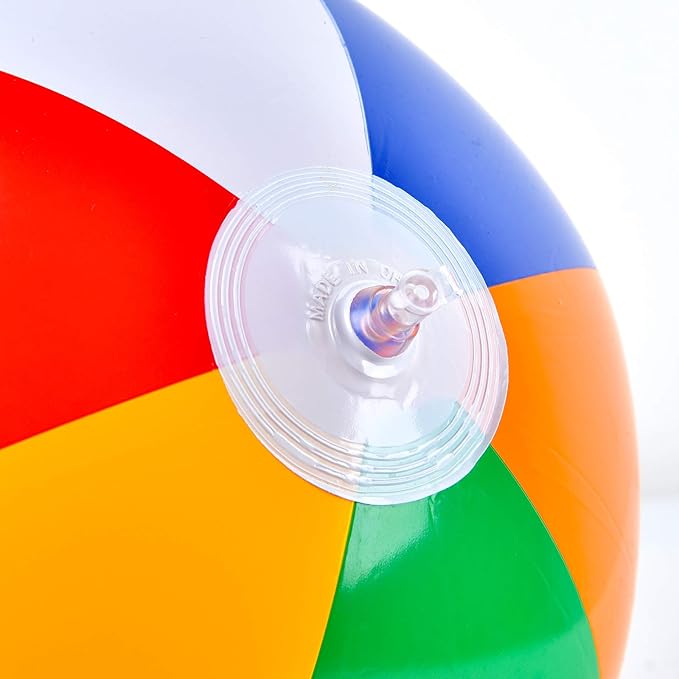 Coopay 30/60/120 Pack Inflatable Beach Balls Classic Rainbow Swimming Pool Ball Birthday Beach Party Decoration Summer Water Games Gifts 8 to 12 Inches from Inflated to Deflated