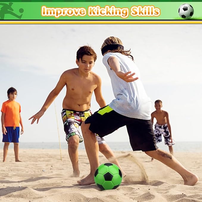 5" Foam Mini Soccer Balls for Kids Adults, Soft Squishy Slow Rising Soccer Goal Toys for Goal Sets, 3PCS Sensory Stress Ball for Office, Swimming Pool Beach Balls, Indoor Outdoor Sport Gift (Rainbow)