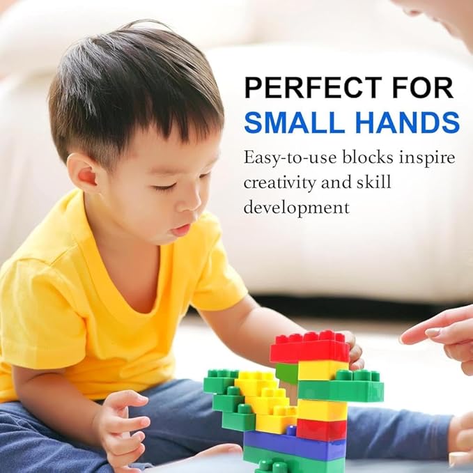 Dimple Large Building Blocks for Toddlers/Kids (600 Piece) Stackable, Multi-Colored, Interlocking Toys Safe, Non-Toxic Plastic Bright Colors, Waterproof Boys, Girls Age 3 for Kids