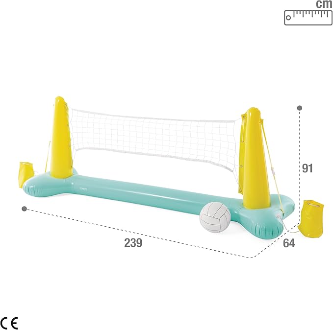 Intex 56508EP Inflatable Floating Swimming Pool Toys Volleyball Game, Green