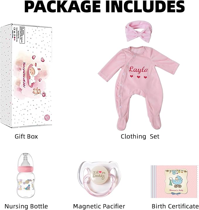 WOOROY Lifelike Reborn Baby Dolls - 18 Inch Real Baby Doll Girl Vinyl Body Realistic Newborn Real Life Baby Dolls with Open Eyes, Handmade Poseable, Gift with Doll Accessories for Kids 3+