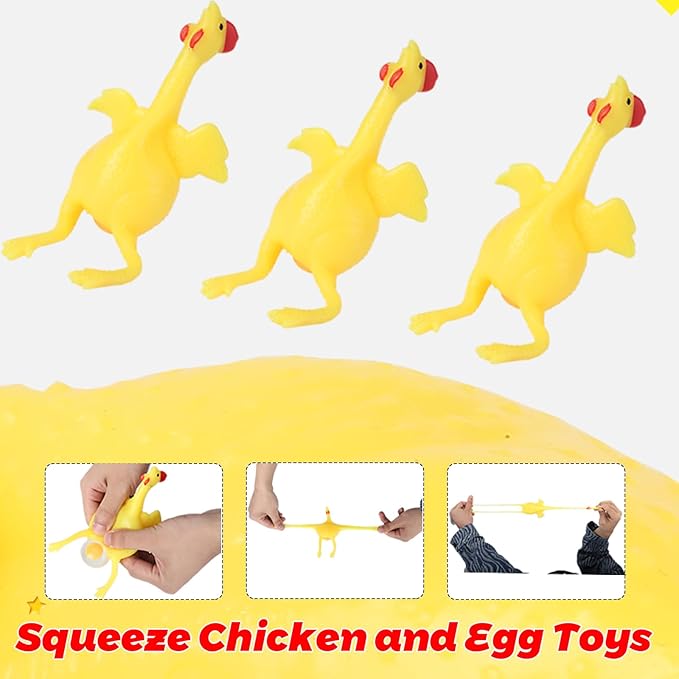 16cm Funny Squishy Adult Toys Chicken and Eggs Stress Relieve