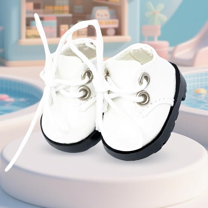 15-17cm Doll Shoes for 15-17cm Doll Boots, 6.7 inch Doll Shoes Accessories (White)
