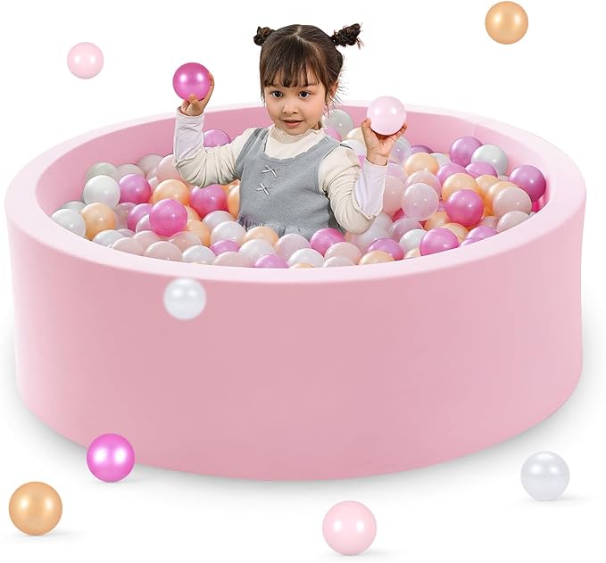 STARBOLO Ball Pit Balls for Toddlers Pack of 100 200 500 - BPA&Phthalate Free Non-Toxic Crush Proof Soft Plastic Balls for 1-5Years Old Toddlers Girl Kids Birthday Pool Playpen Tent Party