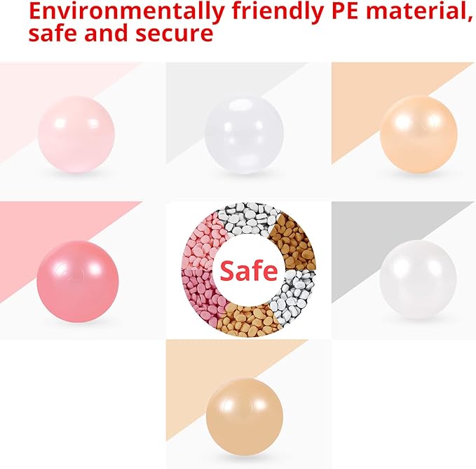 STARBOLO Ball Pit Balls for Toddlers Pack of 100 200 500 - BPA&Phthalate Free Non-Toxic Crush Proof Soft Plastic Balls for 1-5Years Old Toddlers Girl Kids Birthday Pool Playpen Tent Party