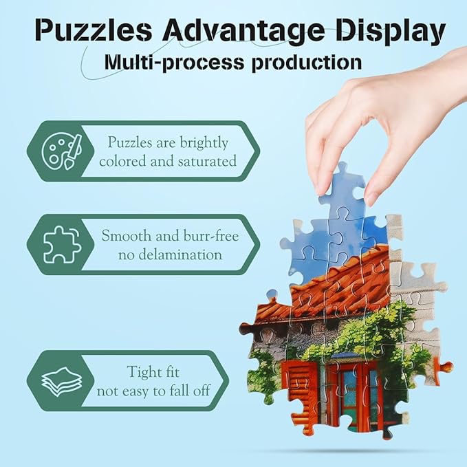 MISITU 1000 Pieces Jigsaw Puzzles for Adults 1000-Pieces Puzzles Art Jigsaw Puzzles Impossible Hard Difficult Challenging Puzzles for Adults Seaside Beach Puzzle 28 x 20 inch