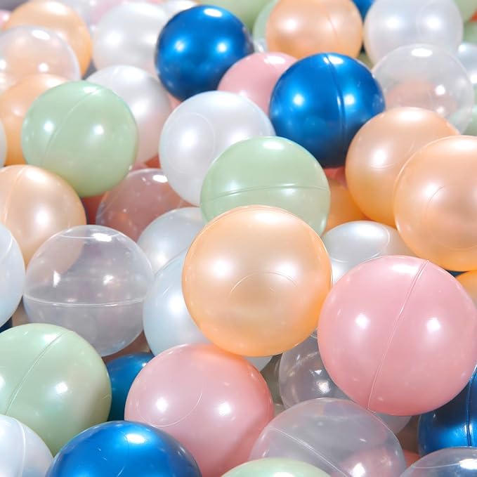 STARBOLO Ball Pit Balls for Toddlers Pack of 100 200 500 - BPA&Phthalate Free Non-Toxic Crush Proof Soft Plastic Balls for 1-5Years Old Toddlers Girl Kids Birthday Pool Playpen Tent Party