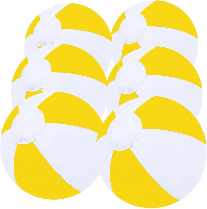 6 Pack Beach Balls, Large Inflatable Beach Balls Bulk, for Parties, Beach, Pools & Play