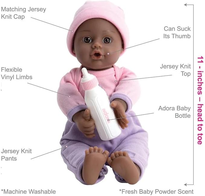 Adora Black Baby Doll Girl, 11 inch Sweet Baby Unicorn, Machine Washable (Amazon Exclusive) 1+