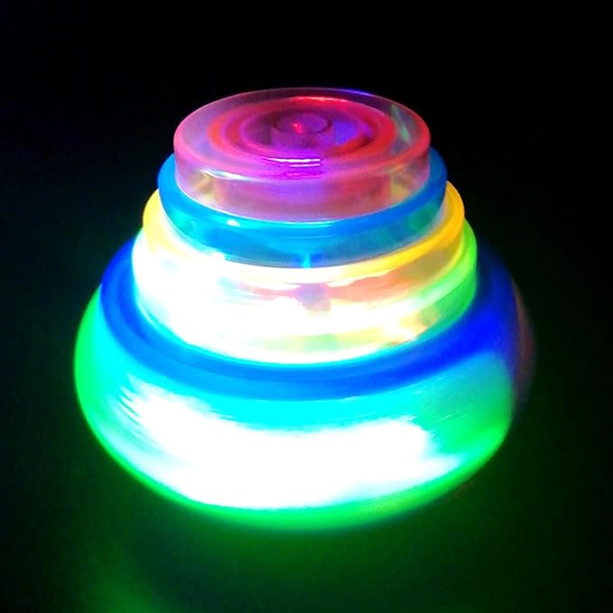 Light up Spin Top Toys, Funny Flashing Music Gyroscope Spinner Toy, Light up Spin Tops Toy for Kids Adults, Novelty LED Shining Music Gyro Spinner Toys, for Boys & Girls (Random Color)