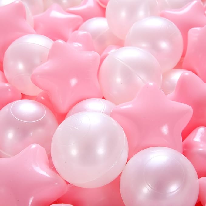 STARBOLO Ball Pit Balls for Toddlers Pack of 100 200 500 - BPA&Phthalate Free Non-Toxic Crush Proof Soft Plastic Balls for 1-5Years Old Toddlers Girl Kids Birthday Pool Playpen Tent Party