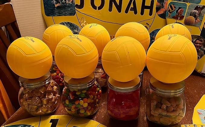 Spike Replacement Balls | Roundnet Game Balls | Strong Bounce Ball | 3.5inch Yellow Soft Rubber Ball | Extra Balls | Lawn Beach Volleyball, Water Pool Ball