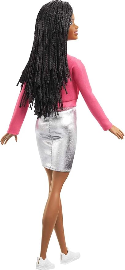Barbie It Takes Two Doll, Brooklyn Fashion Doll with Braided Hair, Pink NYC Shirt, Metallic Skirt & White Shoes