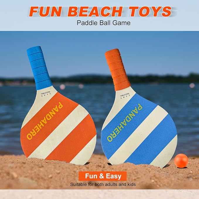 Pandahero Beach Paddle Ball Replacement Set - 12 Colorful High Visibility Waterproof Balls, Suitable for Smash Ball, Pro Kadima, and All Kinds of Outdoor Beach Paddle Games