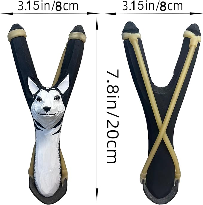 LINJAY LANJY Wooden Slingshot for Kids with Soft & Hard Balls, Safe Indoor/Outdoor Play, Fun Hunting Game for Adults & Children