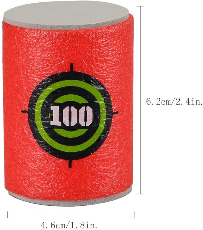 Dreampark Bullet Darts Target for Nerf N-Strike Elite Series Blasters 24pcs Pack Soft EVA Material (Red)