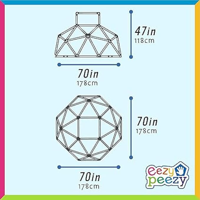Eezy Peezy Climber with Top - Active Indoor Outdoor Play Set Climbing Dome Equipment Toys - Fun for Kids Ages 3 to 6 Years Old, Green