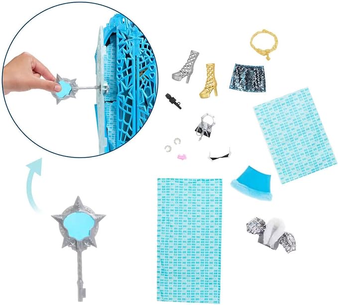 Monster High Skulltimate Secrets Doll and Accessories Set, Hauntlywood Mysteries Frankie Stein with Reveal Closet & 19+ Glam Surprises Like Doll Clothes