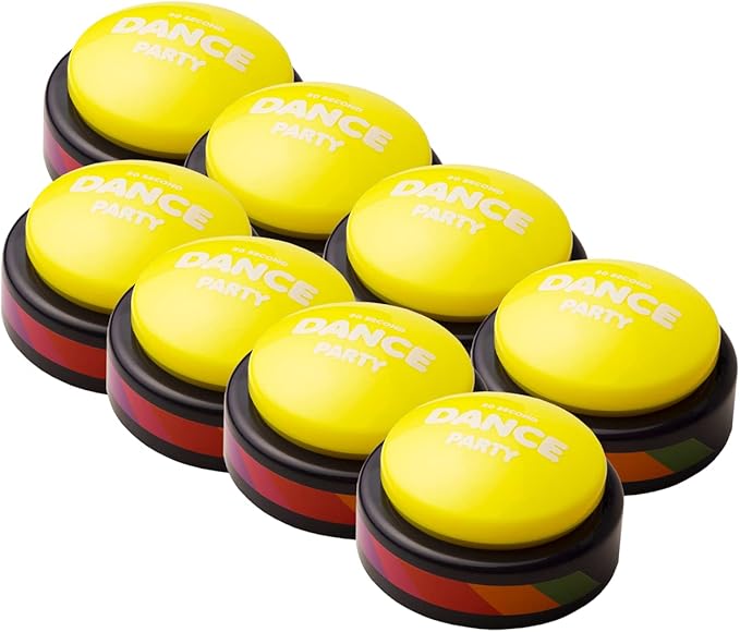 So Many Buttons (Pack of 8) | Dance Party Button with Music | Gag Gifts | Office Toys