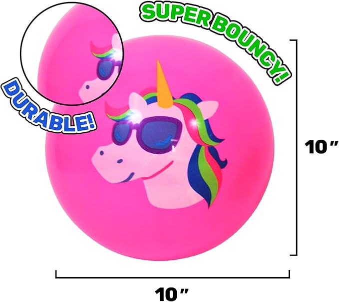 KESS 10" Jumbo Ball - 12 Pack: Playground Favorite, Variety of Colors and Characters, Perfect for Bouncing, Rolling and Endless Outdoor Adventures