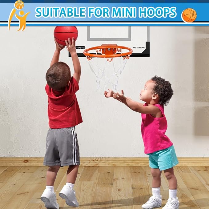 6" Mini Basketball for Mini Basketball Hoop, Small Replacement Ball Toy for Over The Door Hoop, PVC Balls for Kids Toddler, Beach Indoor Outdoor Sport Pool Game Gift Set 3 PCS (with Pump)