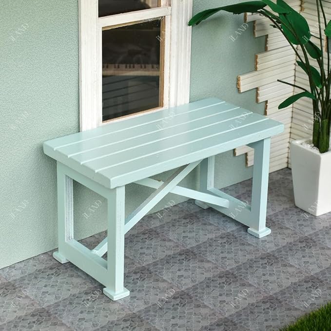 iLAND Dollhouse Furniture of Wooden Table for Doll House Garden Decor, Miniature Dollhouse Accessories Tiny Table Model on 1/12 Scale