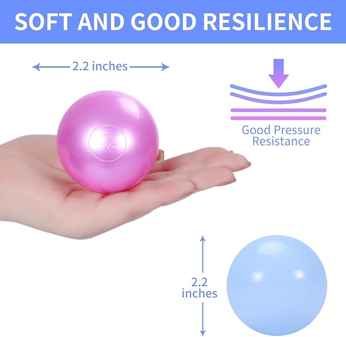 STARBOLO Ball Pit Balls for Toddlers Phthalate Free BPA Free Non-Toxic Crush Proof Play Balls for Toddlers Kids Pool Playhouse Pack of 100 200 500