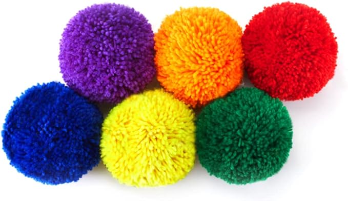 6-Pack Soft Fleece Balls Large 5-inch Dodgeball Playground Balls, Rainbow Pack Size for Dodge Ball, Handball, Camps and Schools