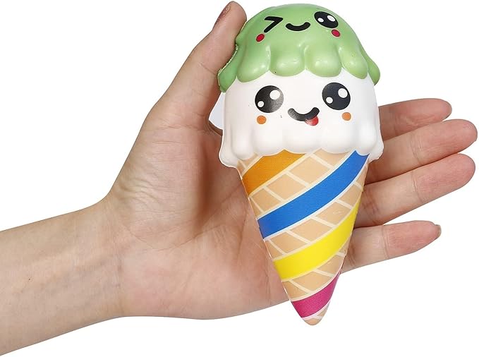 Anboor 2pcs Squishies Set Toys Squeeze Ice Cream Kawaii Slow Rising Scented Kid Toys Cute Food Collect Halloween Ideas