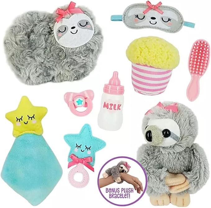 MEMBER´S MARK Sweet Sisters Pajama Party 13in & 16in Vinyl Dolls and Accessories Dark Brown Hair