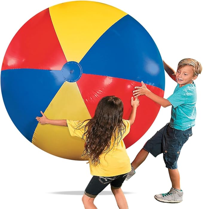 Novelty Place Giant Inflatable Beach Ball, Pool Toy for Kids & Adults - Jumbo Size 4.6 Feet (55 Inches)