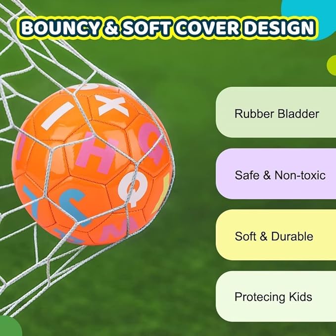 Dilabnba Kids Mini Soccer Balls, 3PCS Toddlers Football Toys, Soft Sport Indoor Outdoor Ball for Girls Boys 3-8 Years Old with Pump, Parties and Operation Christmas Child Shoebox