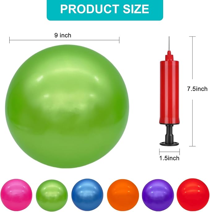 3 Pcs Inflatable Playground Balls 9 Inch Bouncy Balls with Hand Air Pump for Indoor Outdoor Play Balls for Kids