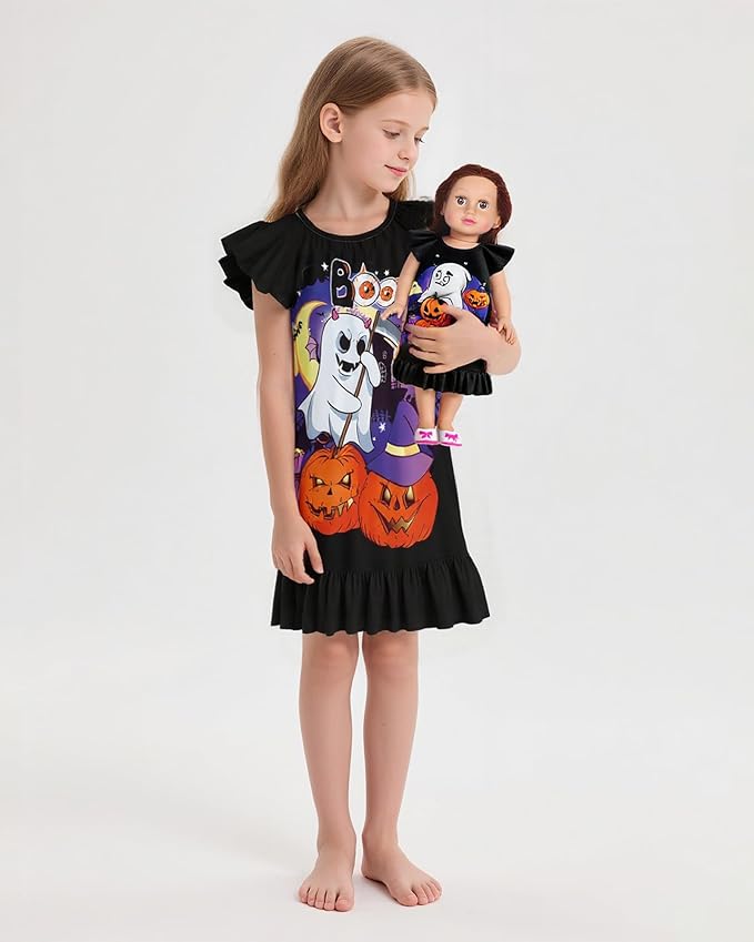 LQSZ Doll and Girl Matching Nightgown Outfit Pajamas Nightie Nightgown for Girls and Dolls Clothes