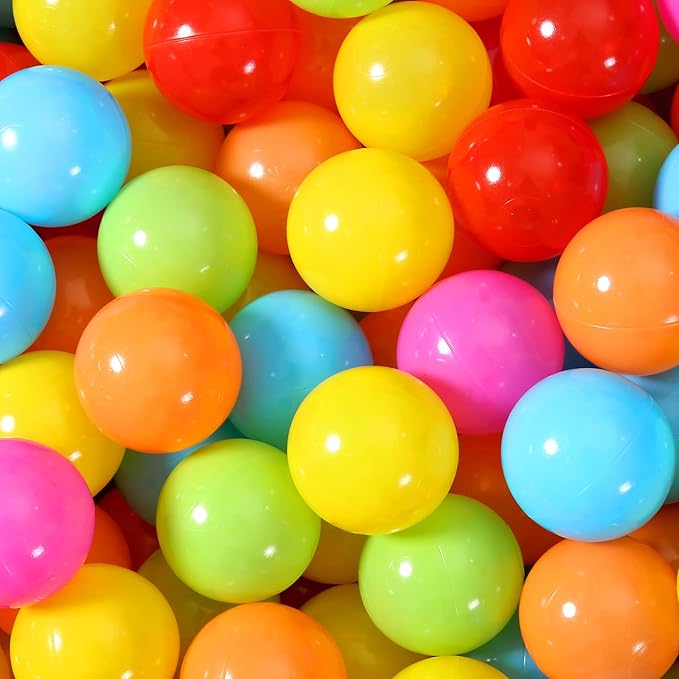 STARBOLO Ball Pit Balls for Toddlers Pack of 100 200 500 - BPA&Phthalate Free Non-Toxic Crush Proof Soft Plastic Balls for 1-5Years Old Toddlers Girl Kids Birthday Pool Playpen Tent Party