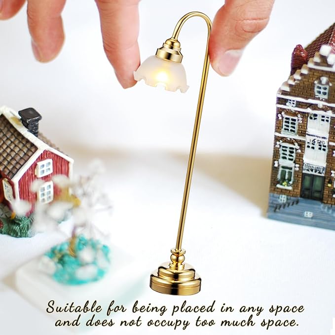 Toyvian 2pcs Miniature Dollhouse Lamp, Dollhouse Lights, 1 12 Scale Accessories Floor Lamp, LED Miniature Doll House Lights Battery Operated for Doll House Lighting