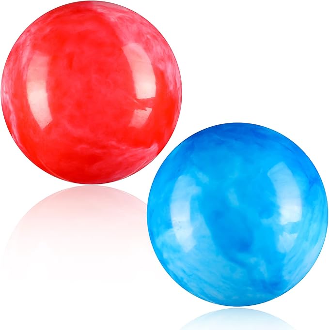 Sotiff 2 Pcs 8.5 Inch Large Inflatable Bouncing Balls Marbleized Bouncy Balls Colorful Inflatable Playground Ball for Adults Pet Party Supplies Beach PVC(8.5 Inch,Red,Blue)