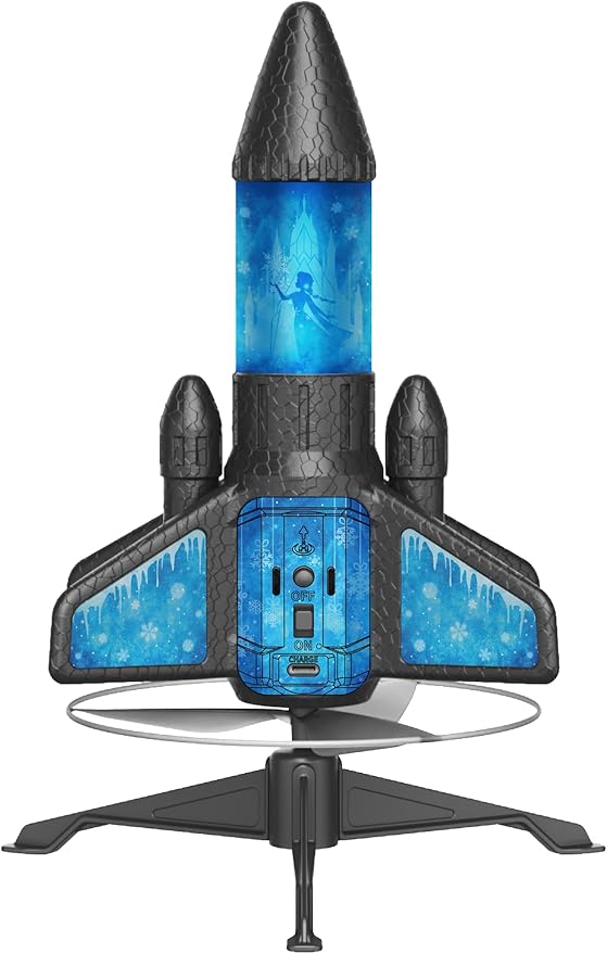 Rocket Launcher for Kids – 2nd Gen Upgraded Design, Electric Auto Launch, 200ft Flight with Safe Parachute, Outdoor Rocket Toy for Boys & Girls, Birthday Gift for Ages 8-13, Frozen Pattern (Snow Girl)