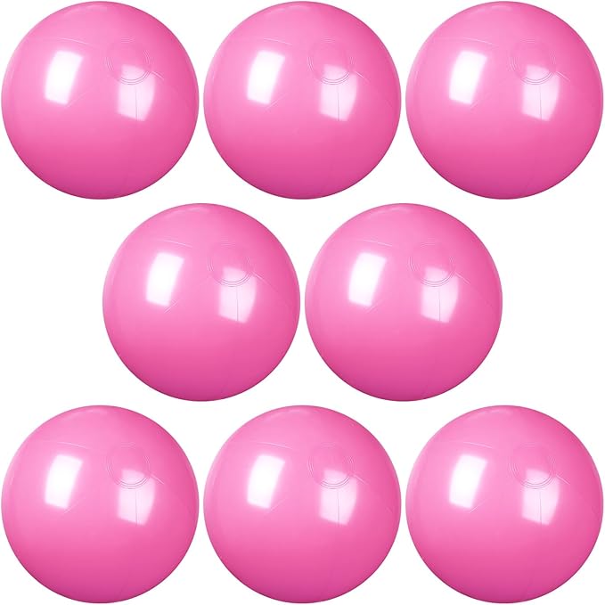 8 Pcs 12 Inch Solid Red Beach Balls Inflatable Beach Ball Bulk Large Blow up Pool Game Toys