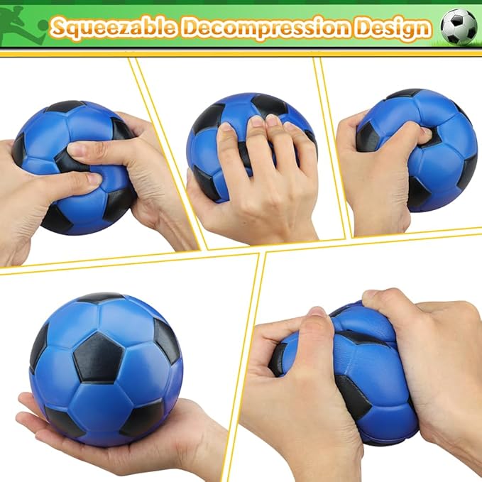 5" Foam Mini Soccer Balls for Kids Adults, Soft Squishy Slow Rising Soccer Goal Toys for Goal Sets, 3PCS Sensory Stress Ball for Office, Swimming Pool Beach Balls, Indoor Outdoor Sport Gift (Rainbow)