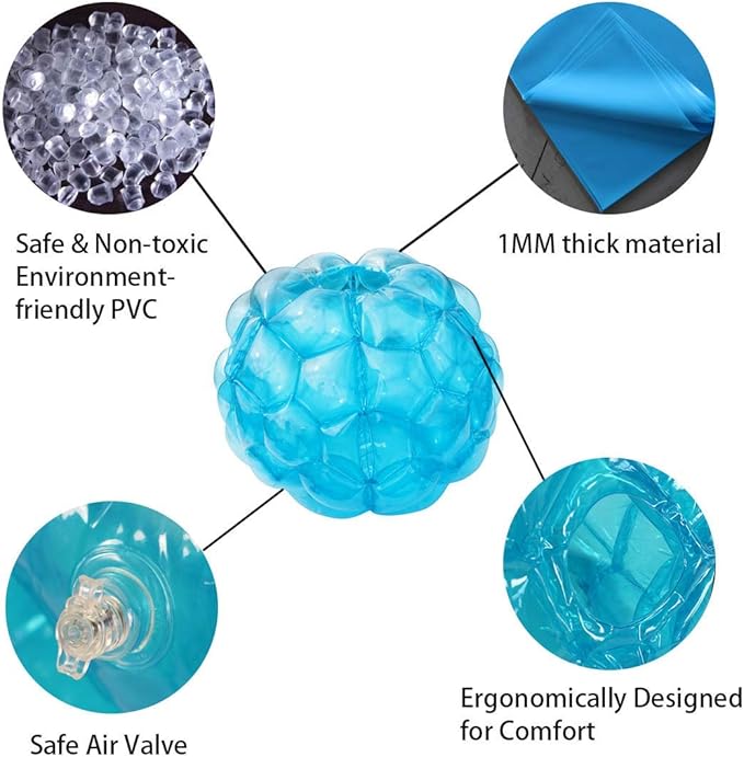 SUNSHINEMALL 2 PC Sumo Balls for Adult, Inflatable Body Sumo Balls Bopper Toys, Heavy Duty PVC Vinyl Kids Adults Physical Outdoor Active Play (24 INCH Blue)