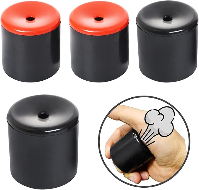 4 PCS Novelty Squeeze Pooter Break Machine Funny Prank Breaking Noise Maker Handle Kids Adult Gags Practical Joke Party Gift Breaking Toy (2 Black & 2 RED)