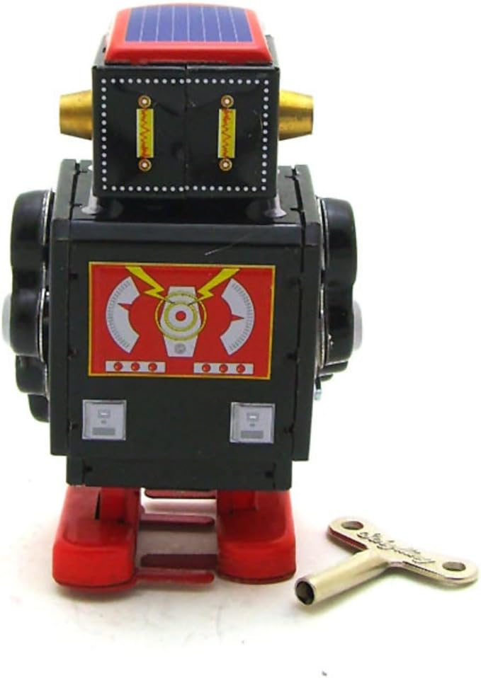 Charmgle Robot Fighter Tin Toy Wind-up Walking Robot Adult Collection Retro Toy Party Favor Gifts Home Decoration