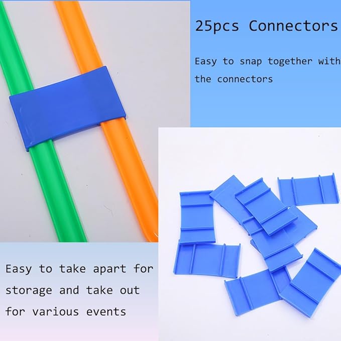 Hopscotch Squares and Hopscotch Ring Games 11in/ 15in with 30 Connectors for Kids Balance Agility Training Obstacle Course, Indoor Outdoor Backyard Activity, Birthday Fun Play for Boys Girls