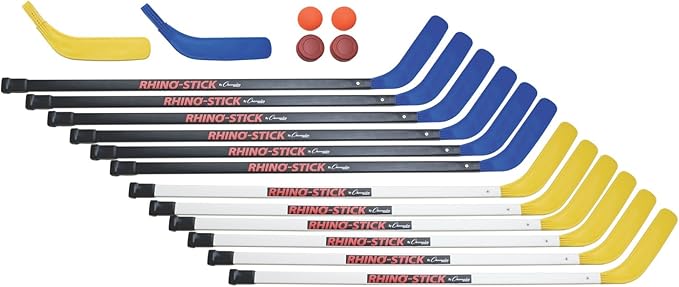 Champion Sports Rhino Stick Hockey Set – Durable ABS Sticks, Non-Marring Blades, Multiple Sizes – Complete Sets