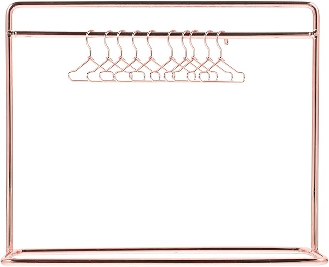 1 Set Doll Apparel Rack Doll Clothes Dry Rack Dress Garment for House Dress Outfit Gown?Rose Gold?